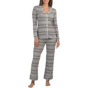 COSABELLA Bella Printed Long Sleeve Top And Pant Pajama Set